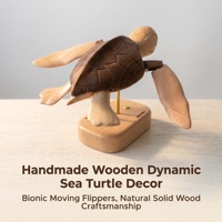 Sculpture cinétique de tortue en bois faite à la main, ornement écologique de luxe léger, cadeau pour enfants et personnes âgées