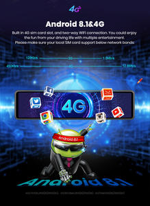 Inglese Russia controllo vocale 4G Adas Android Car videoregistratore <span class=keywords><strong>hd</strong></span> <span class=keywords><strong>1080p</strong></span> specchio telecamera telecamera specchio GPS DVR - Product Image 6