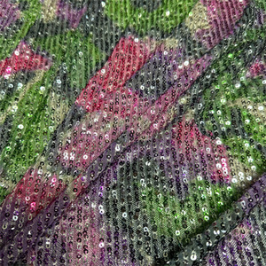 S-12742 Tinh Tế 3Mm Bạc Sequins Và Đa-Màu Sắc In Vải Tuyn Vải Cho Quần Áo Có Bản Quyền - Product Image 4