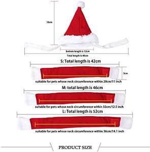 Chuuuyu حيوان أليف لطيف قبعة وشاح عيد الميلاد زي أحمر حتى للحيوانات الاليفة والقطط الكلب التبعي الأزياء - Product Image 6