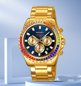 Montre en diamant de haute qualité Skmei 9356 montre à Quartz de luxe bande en acier inoxydable 30M étanche montres en gros - Product Image 2