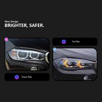 Feux LED pour BMW X5 F15 2014-2018, ensemble de phares LED, mise à niveau avec lentille de projecteur LED, DRL, clignotants séquentiels