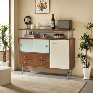 Aparador Vintage de Madera Maciza de Cerezo, 900 mm de Alto, Mueble de Almacenamiento para Sala de Estar o Entrada - Product Image 1