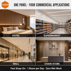 Panneau mural en aluminium alvéolaire de 9 mm, finition grain de bois, pour espaces publics, résistant aux chocs, pare-feu, facile à nettoyer - Product Image 2