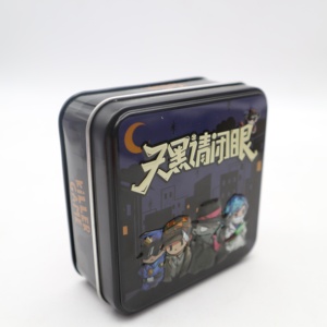 Tùy Chỉnh Phổ Biến Quảng Trường Kim Loại Dập Nổi Rỗng Trò Chơi Hộp Thiếc Tùy Chỉnh In Ấn Tinplate Cho Thẻ Cho Nến Thủ Công Sử Dụng In Offset - Product Image 2