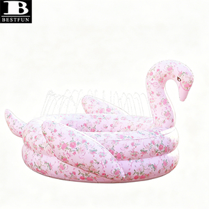 <span class=keywords><strong>Piscine</strong></span> gonflable écologique pour jardin, arroseur d'eau, centre de jeux pour tout-petits, centre de jeux pour pelouse, jardin, cour arrière, cygne rose vintage - Product Image 6