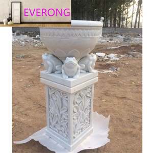 Ventes en gros de jardinières en marbre blanc d'extérieur, pots à fleurs romains - Product Image 6