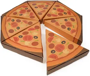 Custom printed pizza box high quality kraft paper box Pizza Slice Boxes Clamshell Pizza Slice Containers Greaseproof Kraft Paper