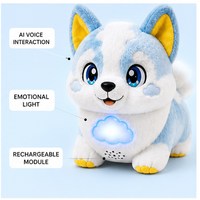 Chien AI aux yeux émotionnels, compagnon câlin pour les nuits calmes, présence apaisante pour les enfants, confort doux à chaque instant