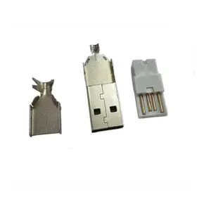 USB2.0 A male three components solder cable connectors