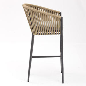 Tabouret haut avec coussin et corde <span class=keywords><strong>Chaise</strong></span> <span class=keywords><strong>de</strong></span> <span class=keywords><strong>bar</strong></span> Design moderne <span class=keywords><strong>de</strong></span> haute qualité Hôtel Bistro Café Terrasse - Product Image 3