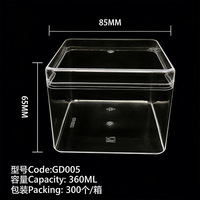 Boîte carrée en plastique jetable pour biscuits, desserts et gâteaux