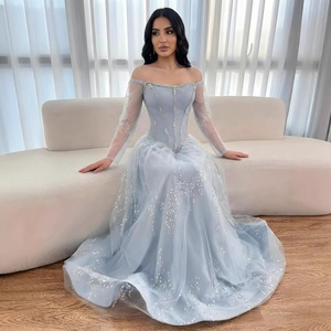 Serene Hill LA73464 Elegante Vestido <span class=keywords><strong>de</strong></span> Fiesta Amarillo con Hombros Descubiertos y Manga Larga 2026, Vestido <span class=keywords><strong>de</strong></span> Noche con Corsé y Corte en A para Mujer - Product Image 6