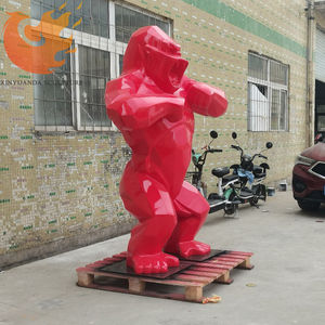 Maßgefertigte Hochwertige Große Tier-Statue aus Kunstharz Fiberglas-Gorilla-Skulptur für Gartendekoration - Product Image 6