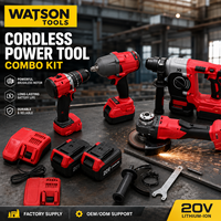Kit combiné d'outils électriques sans fil 5 pièces (perceuse, clé à chocs, marteau, meuleuse) avec batteries – Fournisseur d'usine OEM ODM