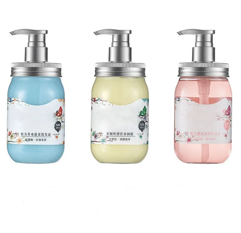 Transparante Blikjes Douchegel Body Wash Cream Container Verpakking Fles Voor Haar Producten