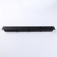 Panel Patch RJ45 Cat6 UTP Tanpa Pelindung 48 Port 1U 19 Inch untuk Rak dengan Jendela Label dan Penutup Debu