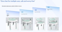 Silla de Ducha Plegable, Taburete de Baño de Aleación de Aluminio, Asiento de Ducha Portátil para Personas Mayores, Discapacitados y con Movilidad Reducida