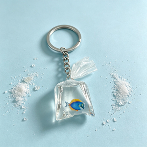 Wholesale 3D Embossed Metal Fish Key Chain Nickel Free Sea Creature <b>Keyring</b> Custom <b>Engraved</b> Logo Promotion Gift - Product Image 2