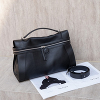 Prêt à expédier – Sacs à main en cuir de vachette grainé 2026 avec double fermeture éclair et poignée supérieure pour femme, sac à bandoulière souple, 6 couleurs en stock