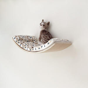 Ahşap kedi yatak ahşap kedi raflar için duvar yüzer kedi duvar mobilya ahşap <span class=keywords><strong>Pet</strong></span> yatak hamak ile rahat yastık - Product Image 4