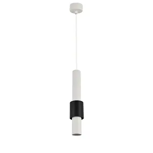 10W Black Modern simple bar lamp round tube chandeliers restaurant hotel front desk light luxury pedant light