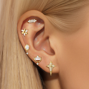 CANNER Nuevos Pendientes de Plata S925 con Diseño de Estrella Brillante y Gota de Agua, Pendientes de Moda - Product Image 3