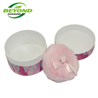 Récipient cosmétique de poudre de corps rose personnalisé de haute qualité pour l'emballage rond de boîte de tube de papier de carton de mode de bouffée avec le shaker