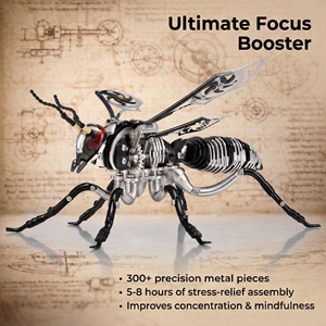 ชุดประกอบโมเดลตัวต่อโลหะ 3 มิติ รูปตัวต่อแมลงวันพิษ แบบ DIY สไตล์สตีมพังก์ ชุดประกอบผึ้งไบโอนิค งานฝีมือสแตนเลส ของตกแต่งโต๊ะทำงาน ของเล่น ของขวัญ - Product Image 1