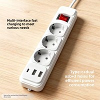 Multiprise EU 3/4AC avec protection contre les surtensions, 2/3/5m, OEM ODM, prise d'extension électrique 16A, multiprise USB