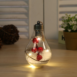 Luz LED Bombillas de Navidad Adorno Bola transparente Holly Pick Adornos de Navidad Árbol transparente Decoración Artesanía - Product Image 5