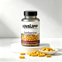Capsules de berbérine 1200 mg, fabrication OEM, étiquette privée, approvisionnement direct d'usine, complément alimentaire à base de berbérine HCL, 60 capsules