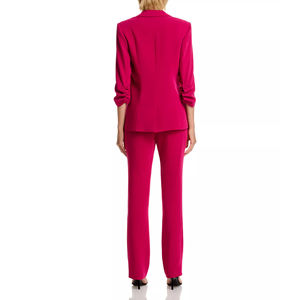 Completo da Donna in Poliestere Ecologico Liscio <span class=keywords><strong>Fucsia</strong></span>, Blazer Monopetto, Set di Abiti da Donna - Product Image 2