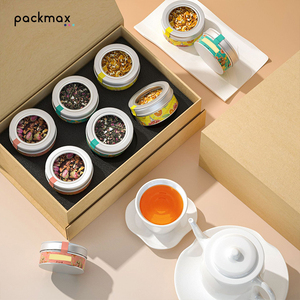 Boîte en aluminium de qualité alimentaire avec fenêtre pour thé aux fleurs (rose, jasmin, oolong) - Petite boîte ronde personnalisée à visser - Product Image 5