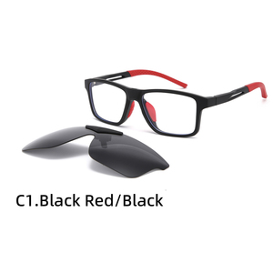 Venta al por mayor 2-en-1 TR90 <span class=keywords><strong>Clip</strong></span> magnético en las <span class=keywords><strong>gafas</strong></span> de los hombres Deportes casuales Marcos de <span class=keywords><strong>gafas</strong></span> ópticas <span class=keywords><strong>con</strong></span> <span class=keywords><strong>clip</strong></span> en Sun Shades <span class=keywords><strong>Gafas</strong></span> de sol - Product Image 2