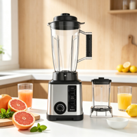 Blender portable Moore LB-8804 5000W+ 2.1-2.5L en acier inoxydable, 8 lames, 5+ vitesses, vitesse variable, alimentation USB/batterie/voiture