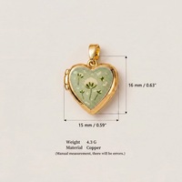 Hongtong AC-365 Nouvelle Arrivée Pendentifs Cœur Mignons et Délicats Plaqué Or PVD 18K Boîte Photo Tendance Vente Chaude
