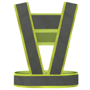 Chaleco de Seguridad Tipo V de Alta Visibilidad con Tiras Reflectantes para Correr, Ciclismo, Trabajo Nocturno, Cinturón de Seguridad, Logotipo Personalizado OEM - Product Image 4