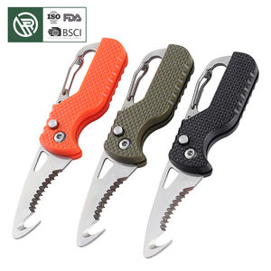 Bochen 3 en 1 bouton poussoir ouvert corde coupe-ceinture mousqueton porte-clés sauvetage d'urgence Camping alpinisme outils EDC <span class=keywords><strong>Kit</strong></span> - Product Image 1