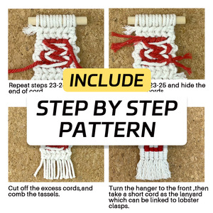 Kit de Macramé para Principiantes, Estilo Boho, Mini Colgante de Letra, Juego de Bricolaje con Cordón de Poliéster y Guía Paso a Paso, Accesorio para Coche y Bolso - Product Image 2