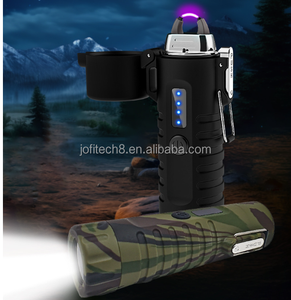 Encendedor Eléctrico de Arco de Plasma con Linterna, Recargable, Impermeable, para Camping al Aire Libre, Diseño de Camuflaje - Product Image 1