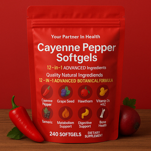 Ớt Cayenne Softgels nghệ Hạt tiêu đen chiết xuất hạt nho sức khỏe tiêu hóa hỗ trợ miễn dịch người lớn thảo dược bổ sung - Product Image 4