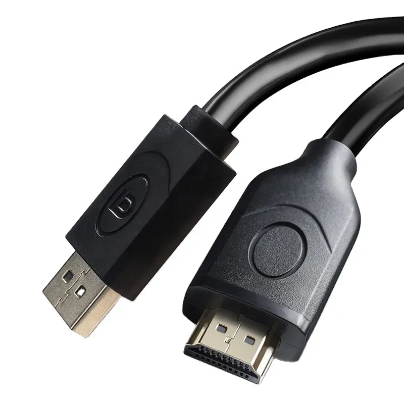 Wholesale Black Male to Male Display Port to HDMI Adapter 4K 1080P DP to HDMI Cable