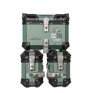 Ensemble de 3 valises latérales en aluminium 18L et top case étanche noir 36L/45L pour moto et scooter CC110 PG-1 - Product Image 1