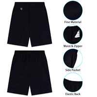 Shorts d'Uniforme Scolaire Personnalisés pour Garçons et Filles du Primaire, Taille Semi-Élastiquée, Pantalons Courts pour Étudiants