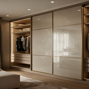 Armoire coulissante en bois BALOM sur mesure, gain de place, mobilier de chambre à coucher moderne avec plusieurs rangements - Product Image 6