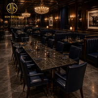 Ron Group - Meubles de restaurant de luxe personnalisés - Banquette en cuir demi-cercle - Table carrée en marbre - Chaise ergonomique