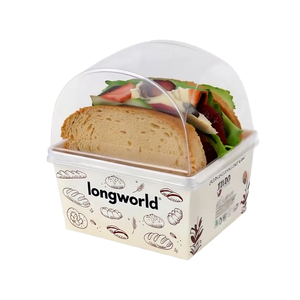 Caja <span class=keywords><strong>de</strong></span> sándwich desechable ecológica con tapa transparente <span class=keywords><strong>de</strong></span> cúpula <span class=keywords><strong>cubierta</strong></span> transparente <span class=keywords><strong>de</strong></span> medio círculo para exhibición <span class=keywords><strong>de</strong></span> alimentos para productos horneados - Product Image 1
