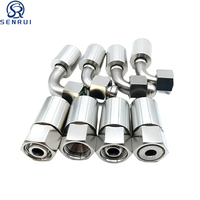 Raccord hydraulique coudé à 90 degrés en acier inoxydable 304, connecteur de tuyau à sertir monobloc à 45 degrés, adaptateur à écrou pivotant