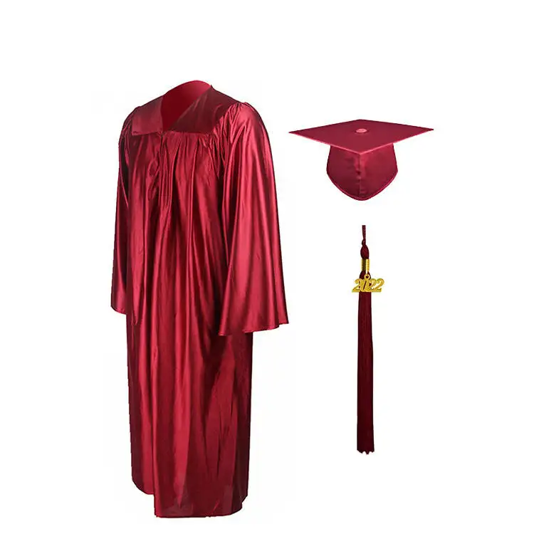 Wholesale Best Quality Shiny Graduation Gown Cap Tassel Set for University